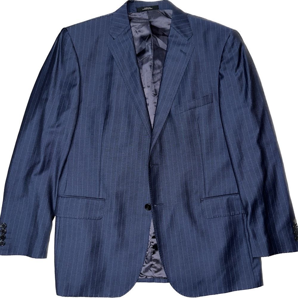 Ermenegildo Zenga Blue Pinstripe Blazer